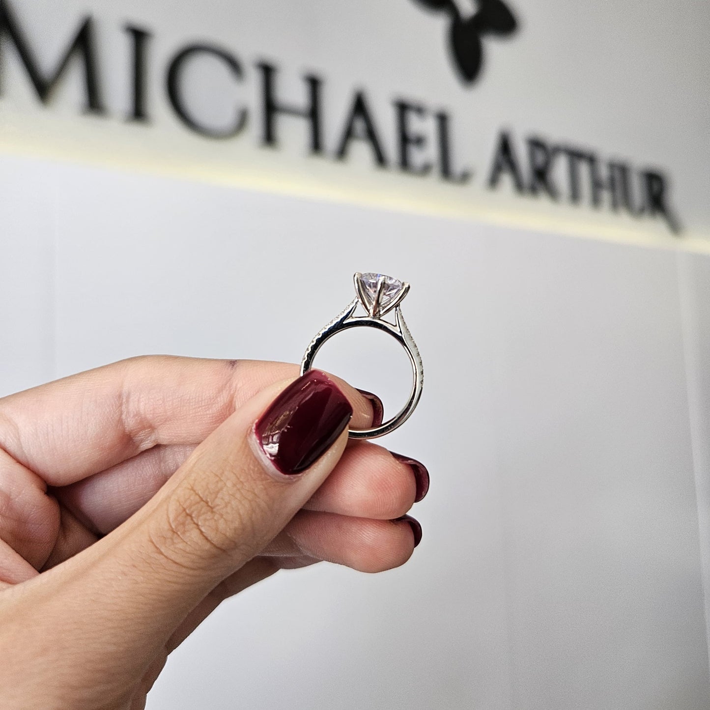 2.23ct Round Cut Lab Grown 6-Claw Custom Jasmine Design Platinum