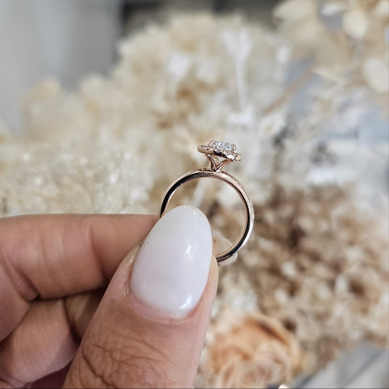 1.01ct Pear Cut Lab Grown Valerie Design Rose Gold