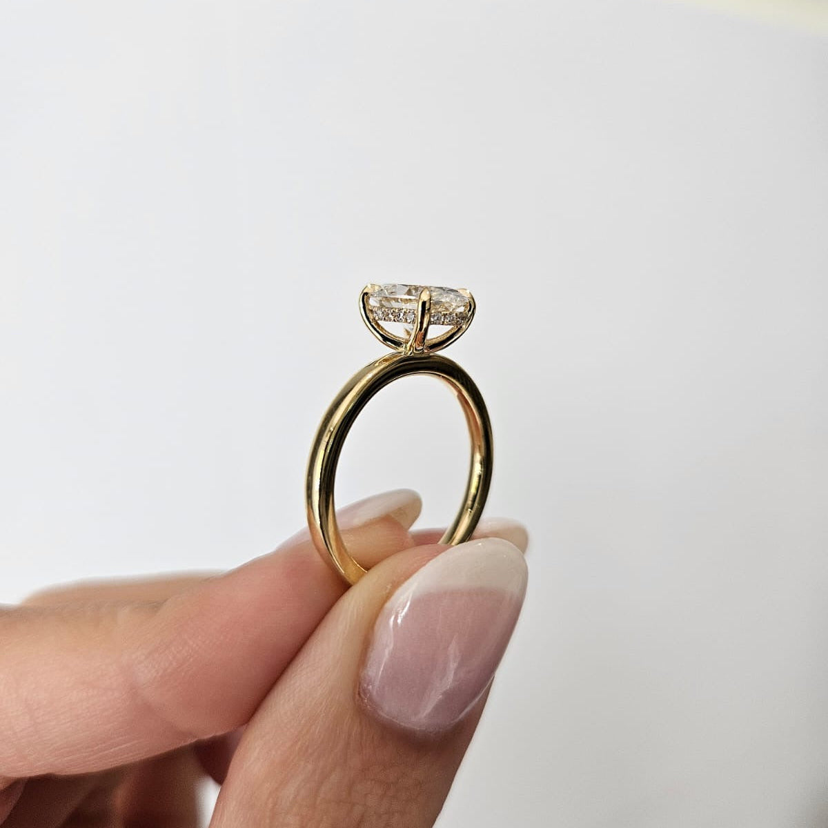1.80ct Oval Cut Lab Grown Audrey Design Yellow Gold