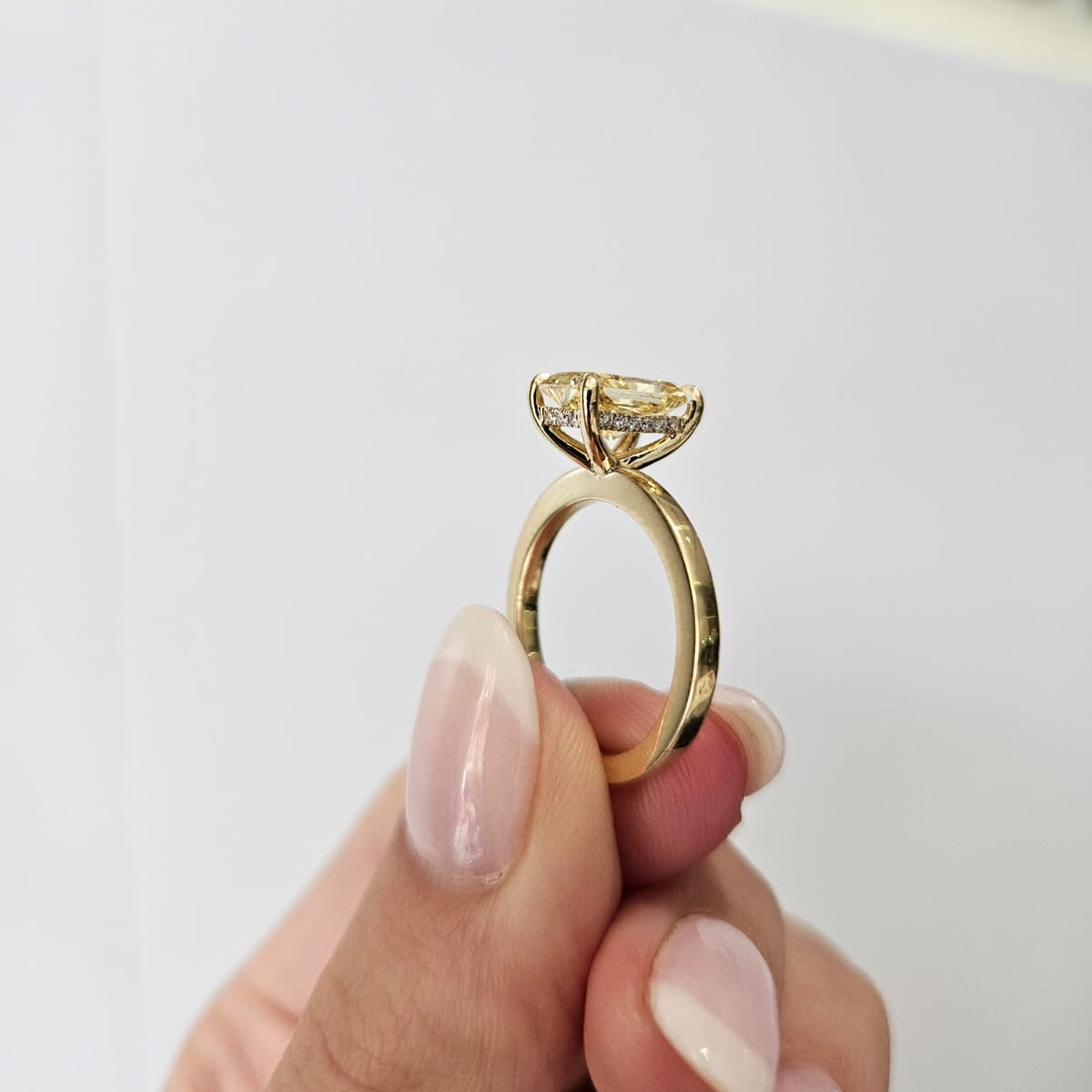 2.02ct Yellow Diamond Radiant Cut Lab Audrey Design