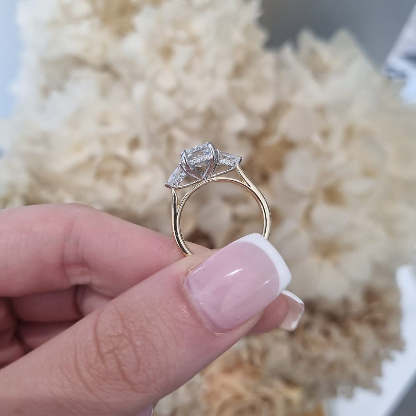 2.02ct Radiant Cut Lab Grown Custom Rosetta Design Two - tone