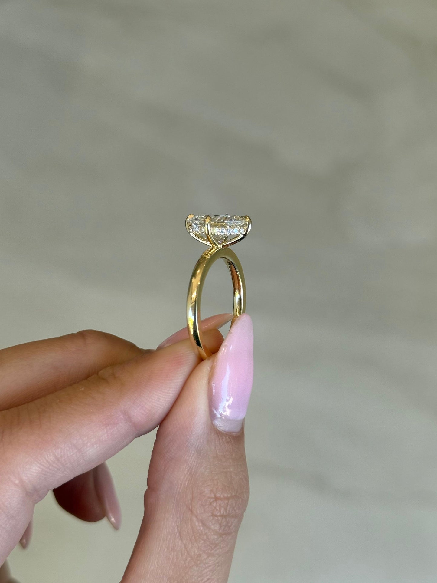 2.51ct Oval Cut Lab Grown Lucy Design Yellow Gold