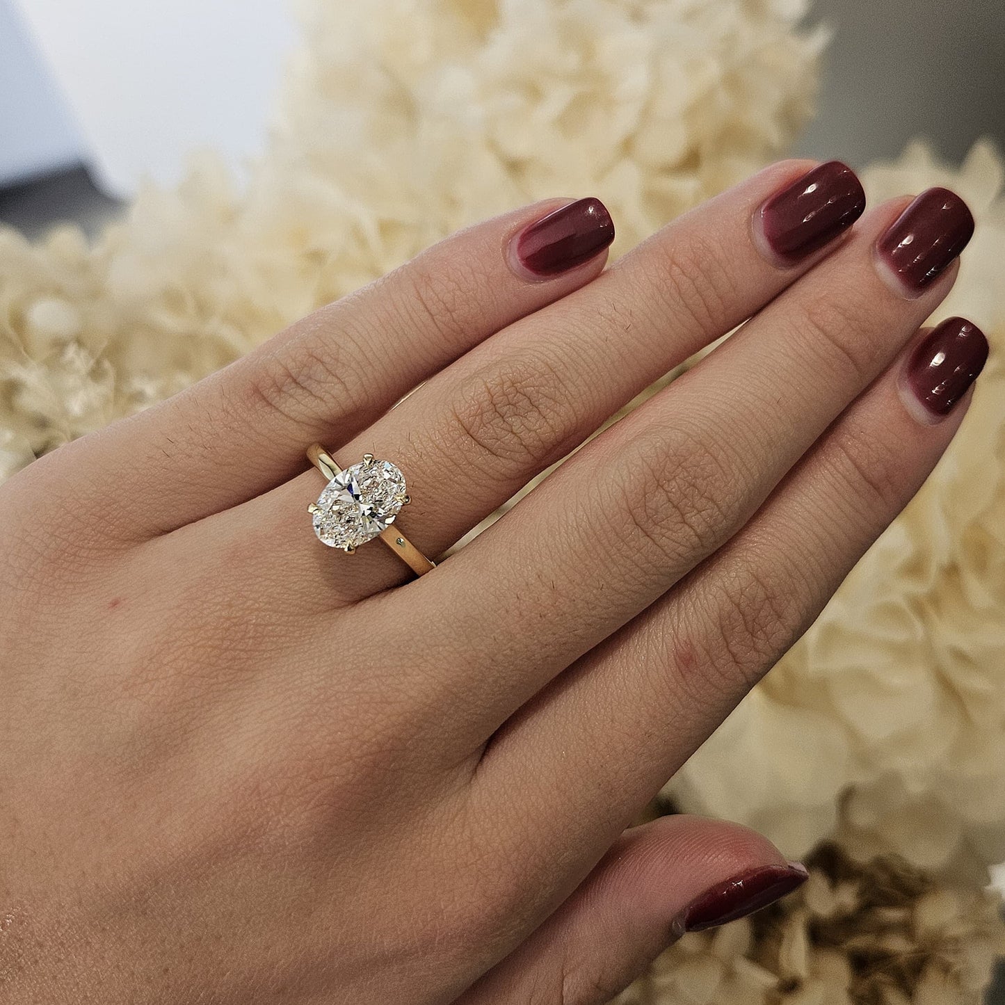 2.22ct Oval Cut Lab Grown Ava Design Yellow Gold