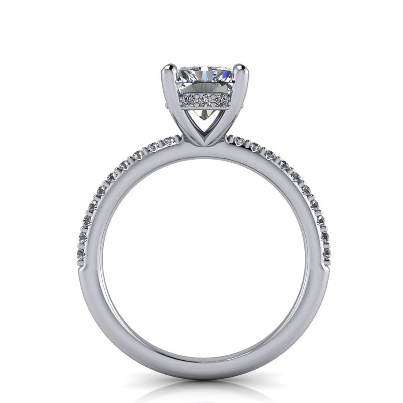 1.72ct Radiant Cut Lab Grown Bassano Design White Gold