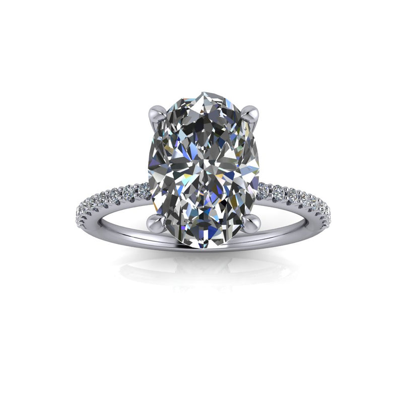2.01ct Oval Cut Lab Grown Bassano Design Platinum