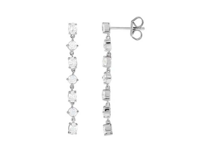 Lab Grown Diamond Seven-Stone Drop Earrings
