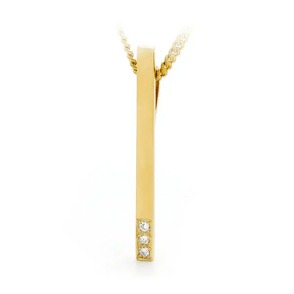 Gold Bar Diamond Pendant