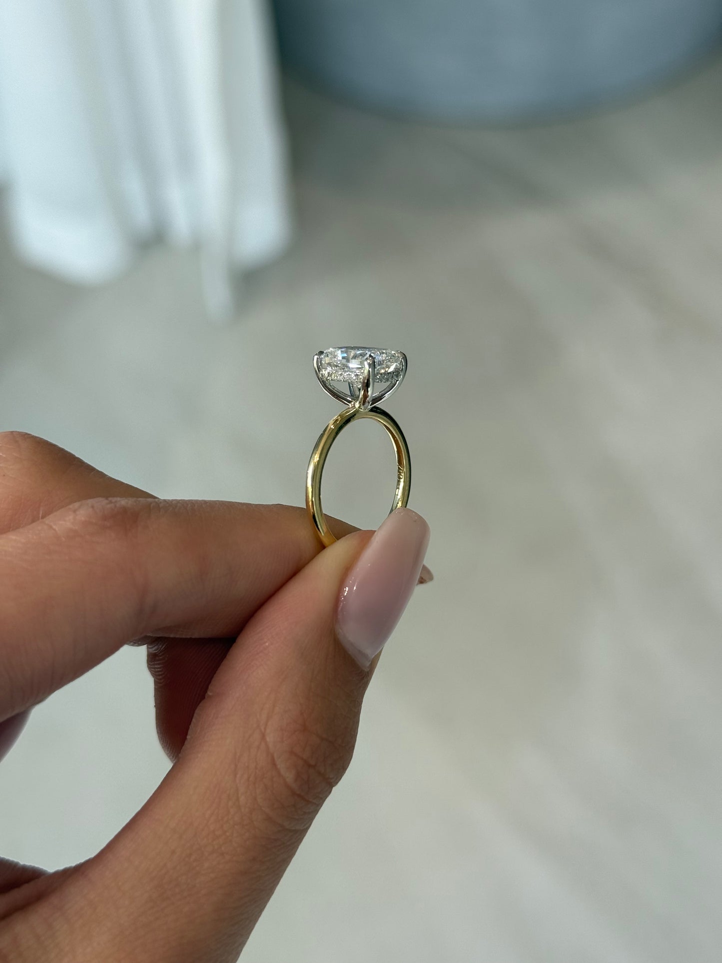 2.50ct Cushion Cut Lab Grown Audrey Design Two-Tone