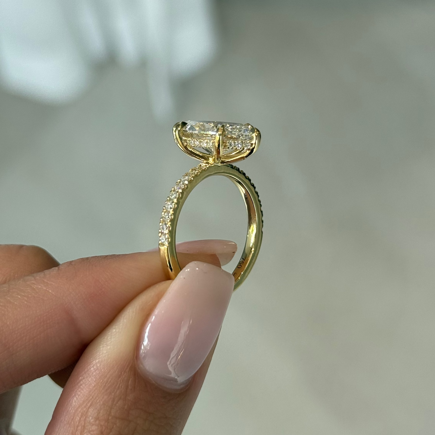 3.53ct Marquise Cut Lab Grown Bassano Design 18ct Yellow Gold