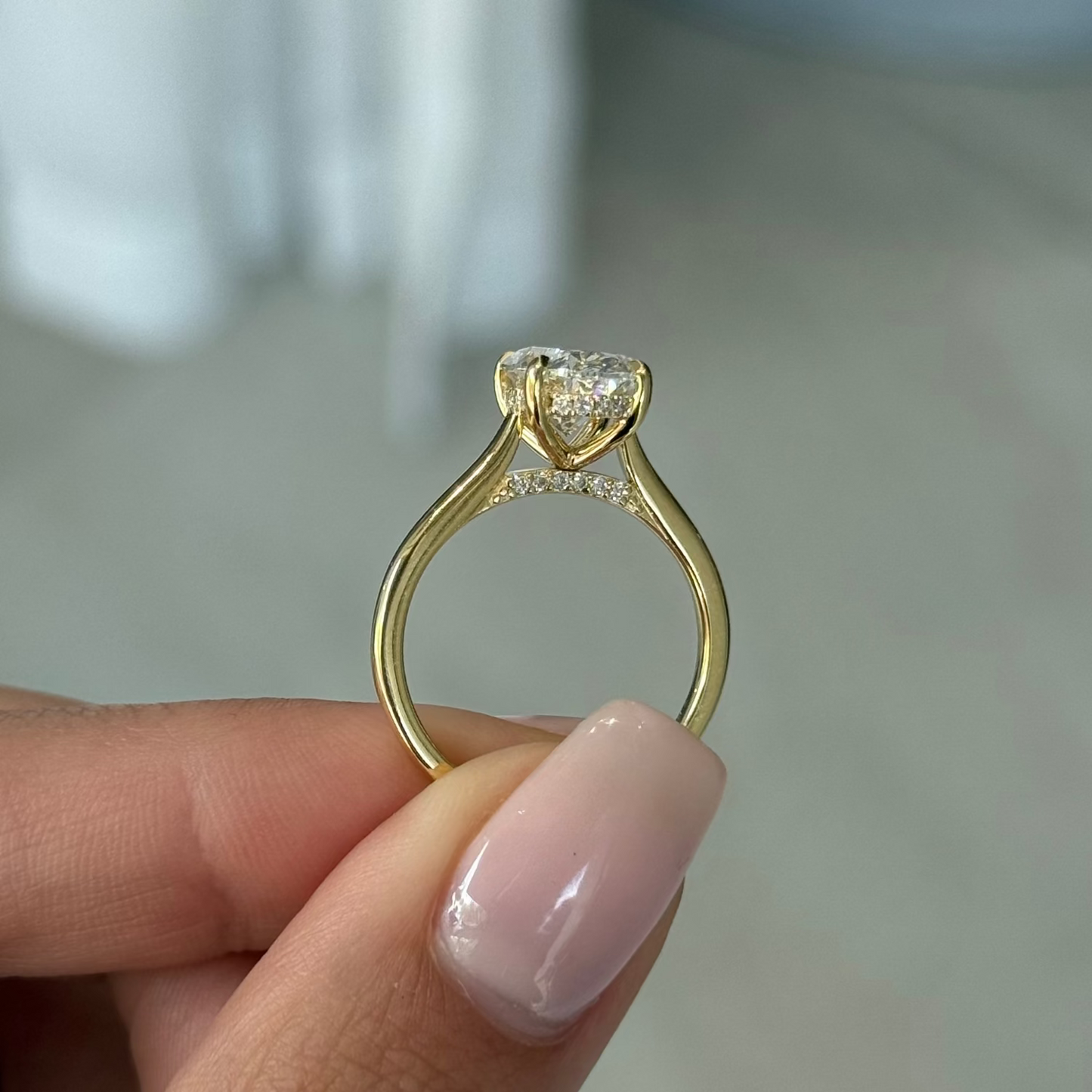 2.70ct Oval Cut Lab Grown Ava Design Yellow Gold