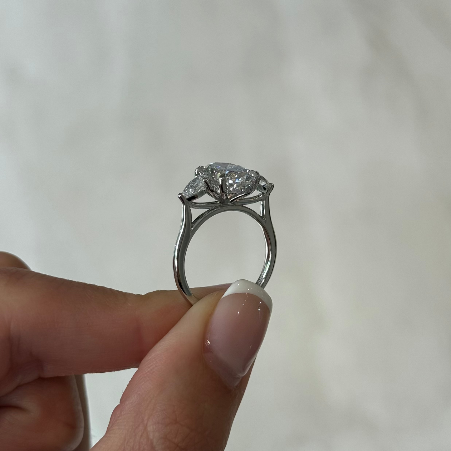 3.05ct Oval Cut Lab Grown Custom Rosetta Design Platinum