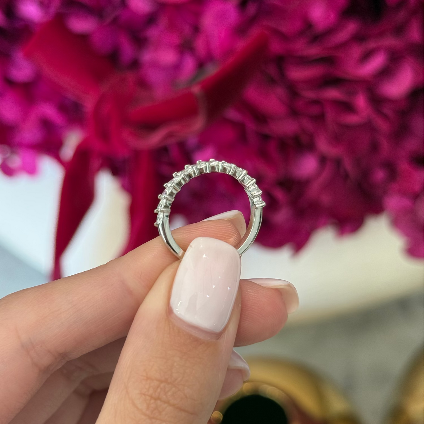 Rosa Design Natural Diamond Wedding Band