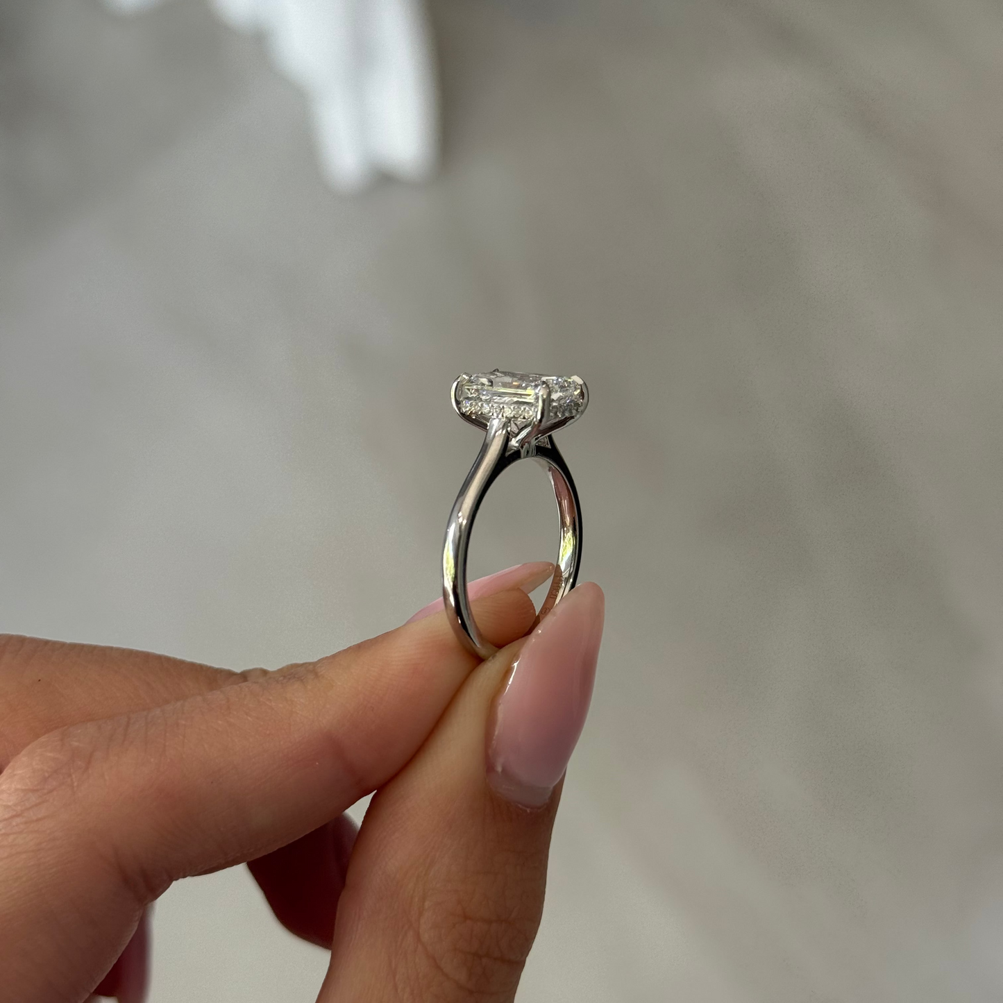 2.51ct Radiant Cut Lab Grown Bella Design Platinum