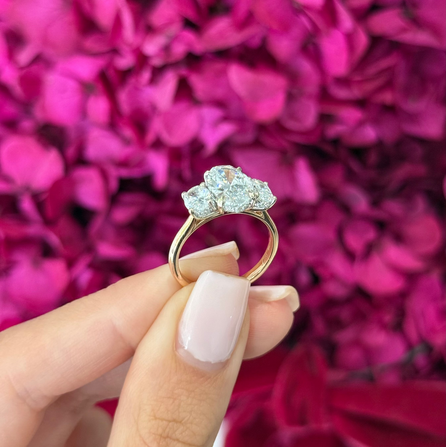 2.00ct Oval Cut Lab Grown Custom Rosetta Design Two-Tone