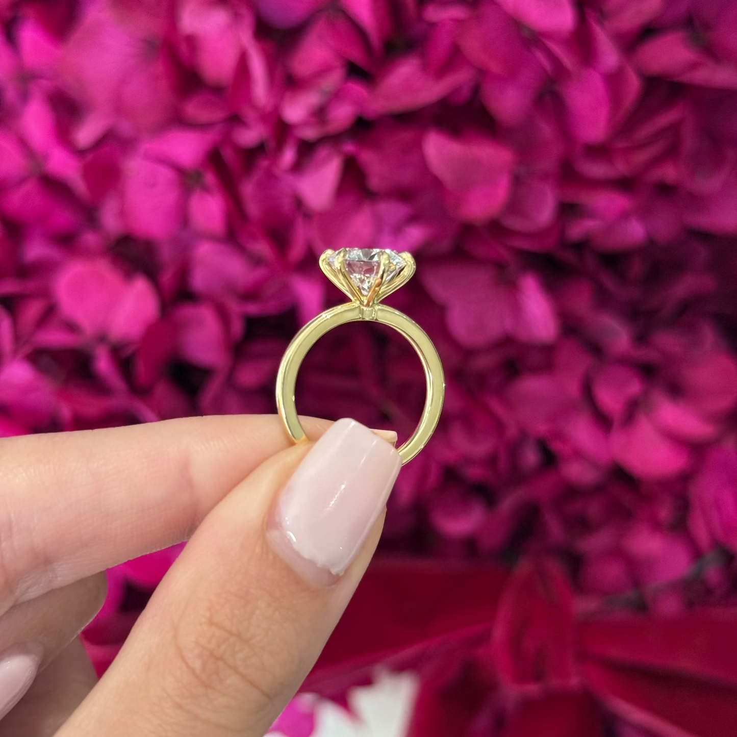 2.55ct Round Cut Lab Grown Henri Design Yellow Gold