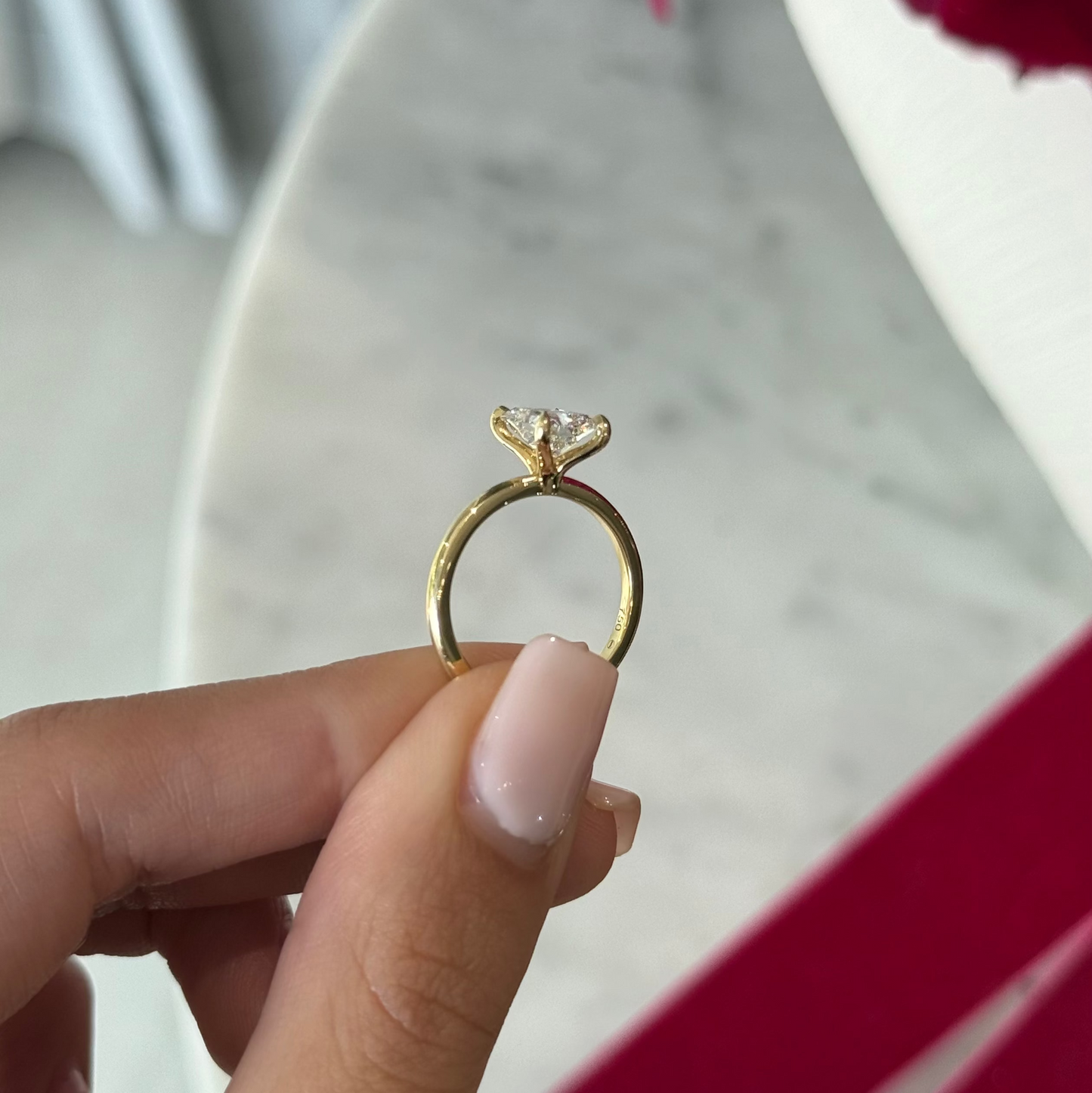 1.50ct Radiant Cut Natural Diamond Lara Design Yellow Gold