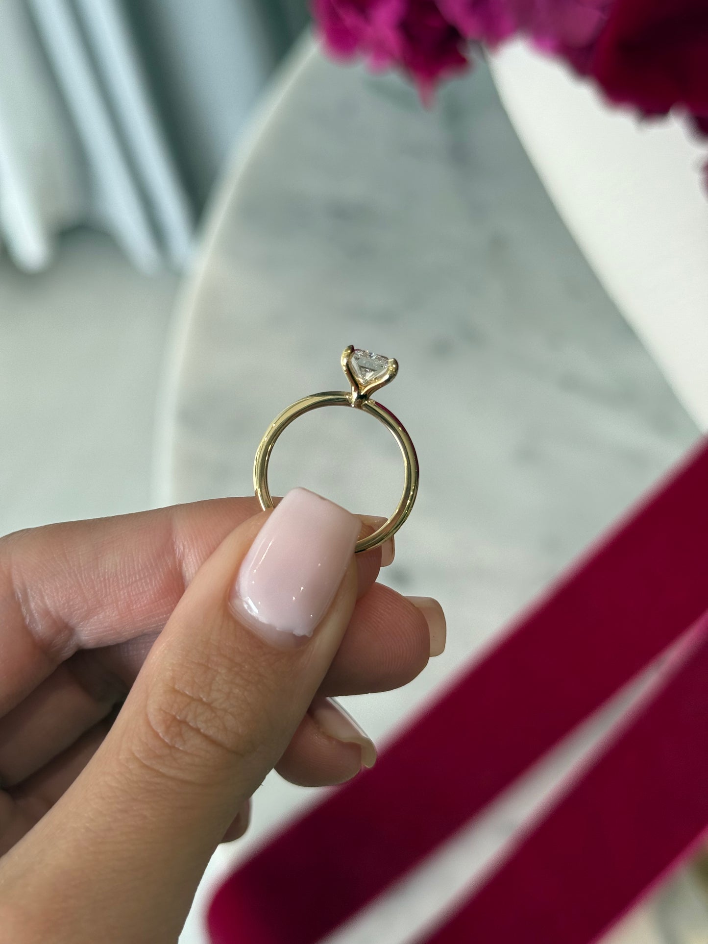 1.50ct Radiant Cut Natural Diamond Lara Design Yellow Gold