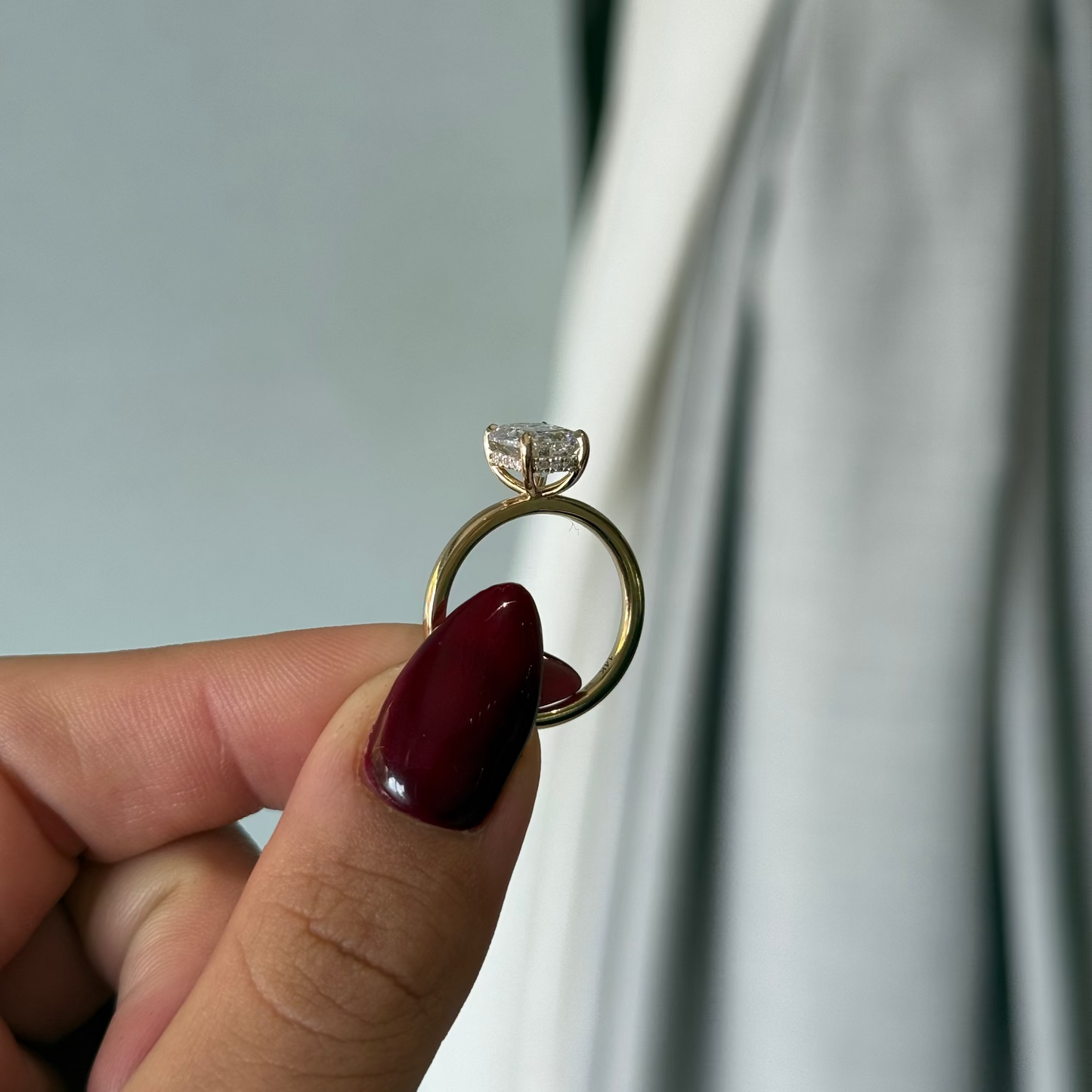 2.03ct Old Mined Cut Lab Grown Audrey Design Yellow Gold