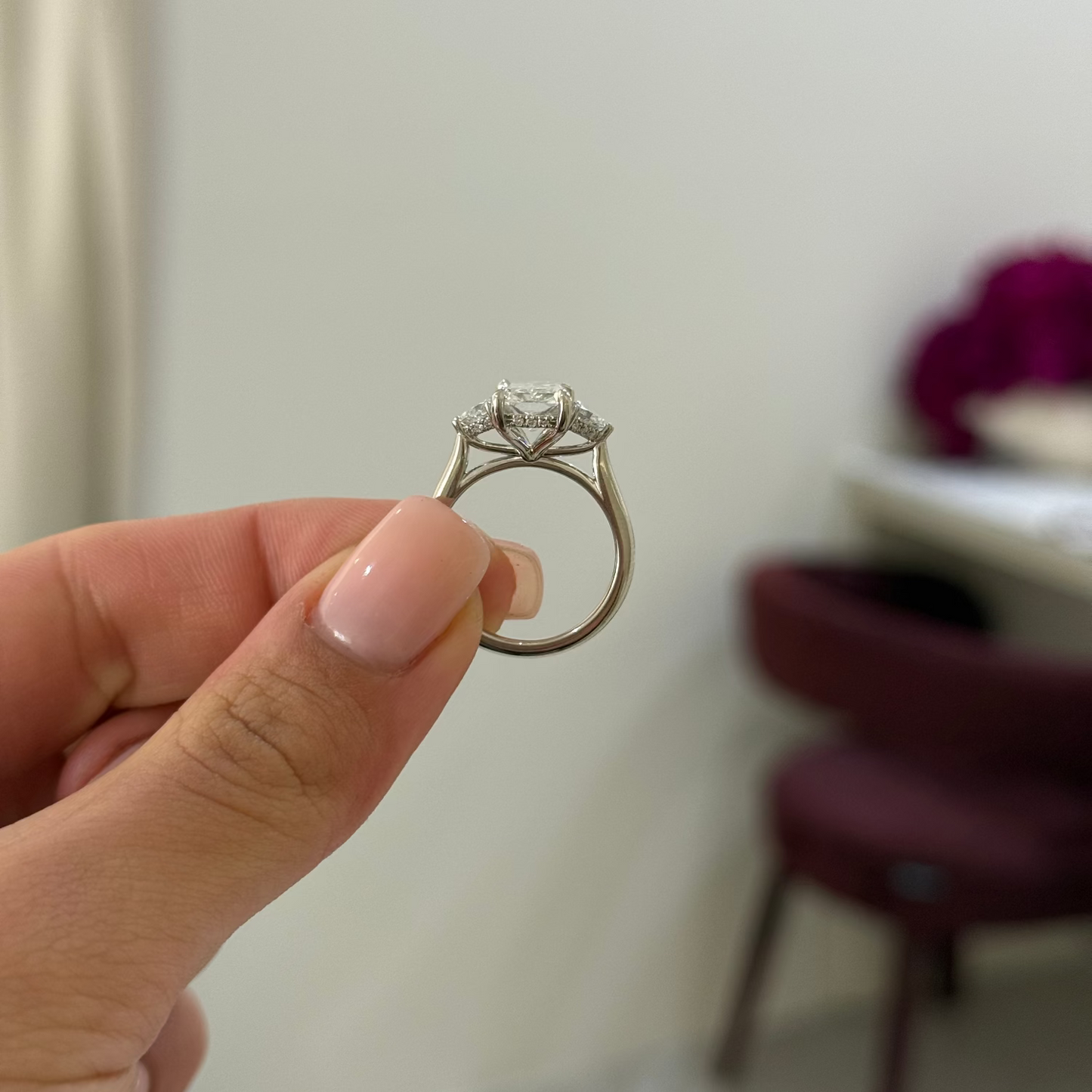 2.58ct Radiant Cut Lab Grown Rosetta Design Platinum