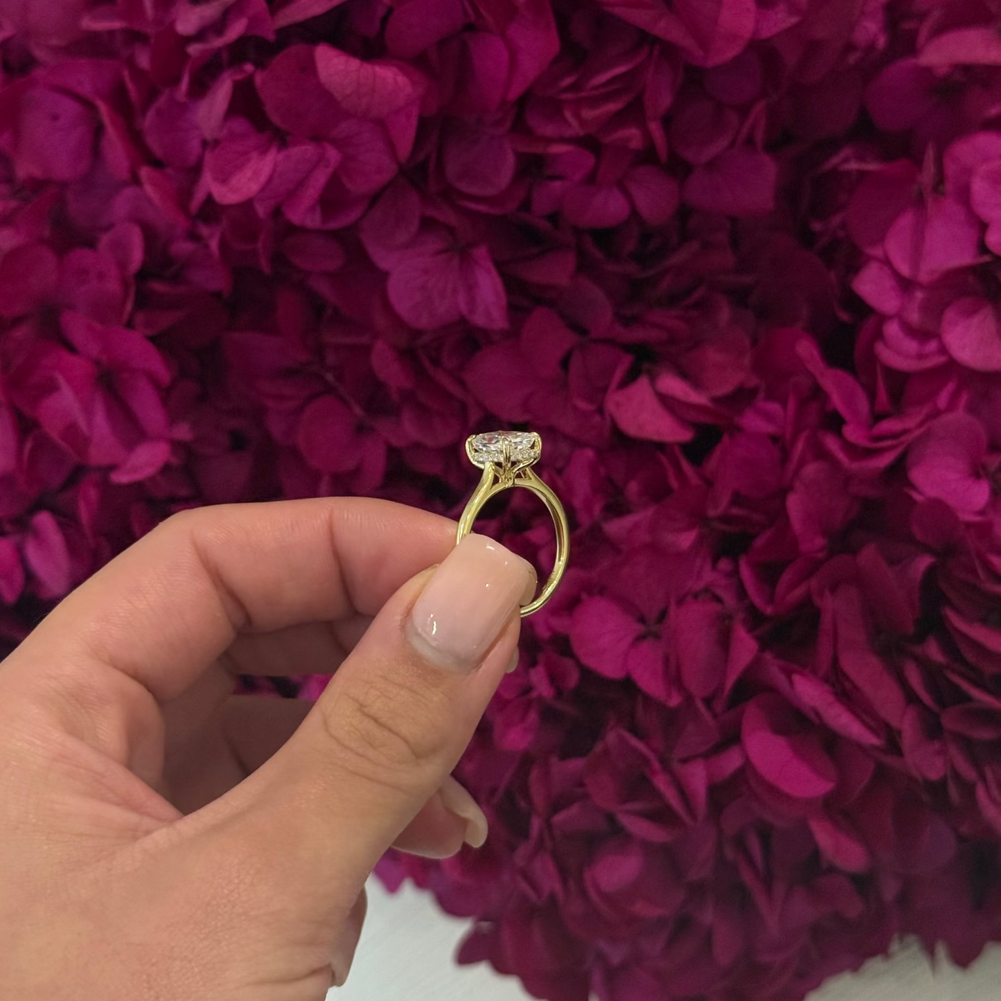 2.03ct Cushion Cut Lab Grown Custom Bella Design 18ct Yellow Gold