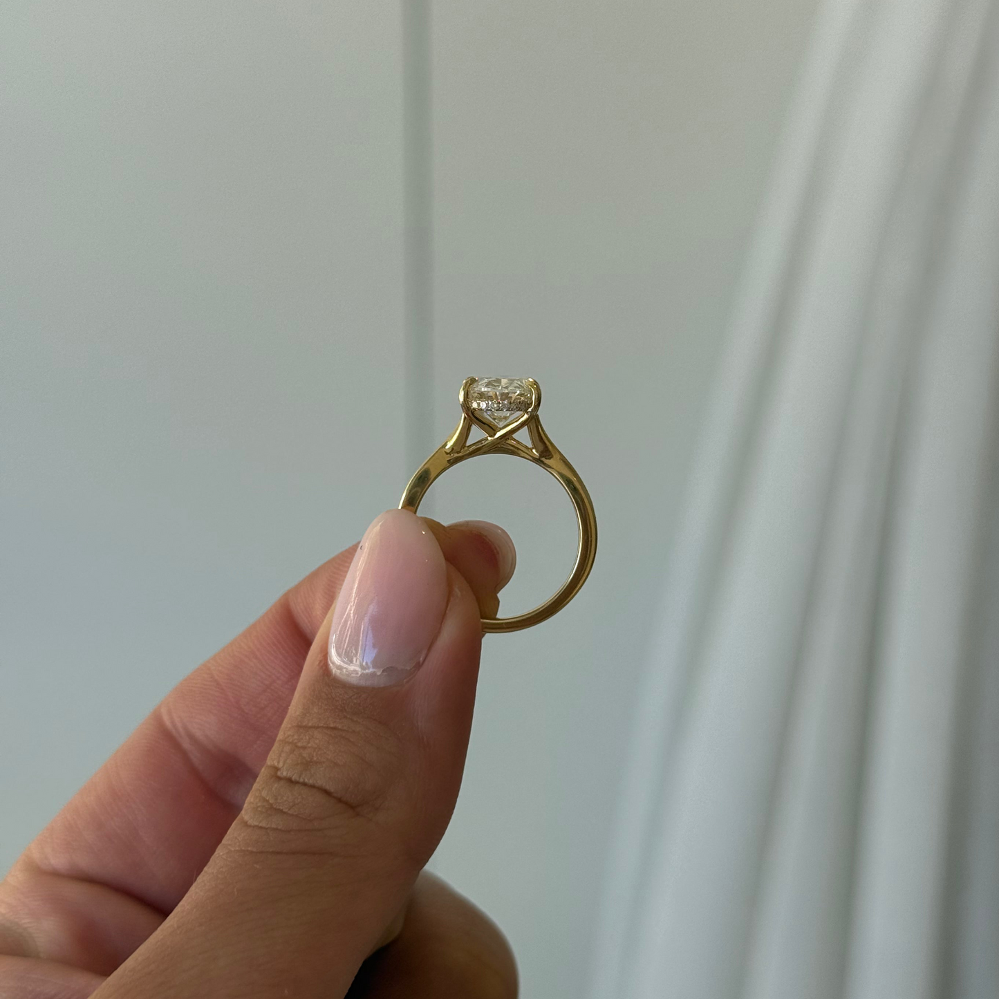 3.01ct Oval Cut Lab Grown Sylvie Design Yellow Gold