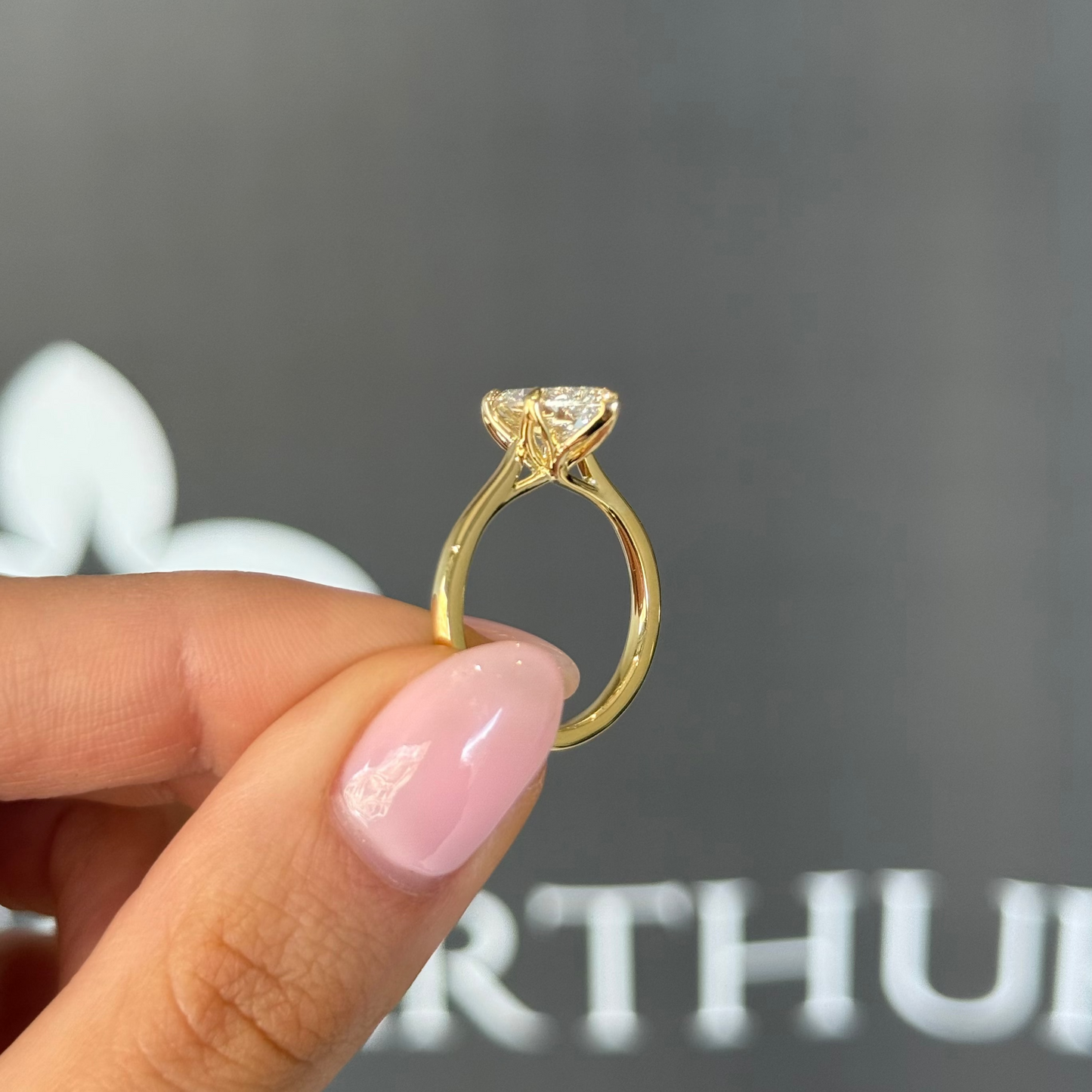 2.53ct Marquise Cut Lab Grown Tulip Design Yellow Gold