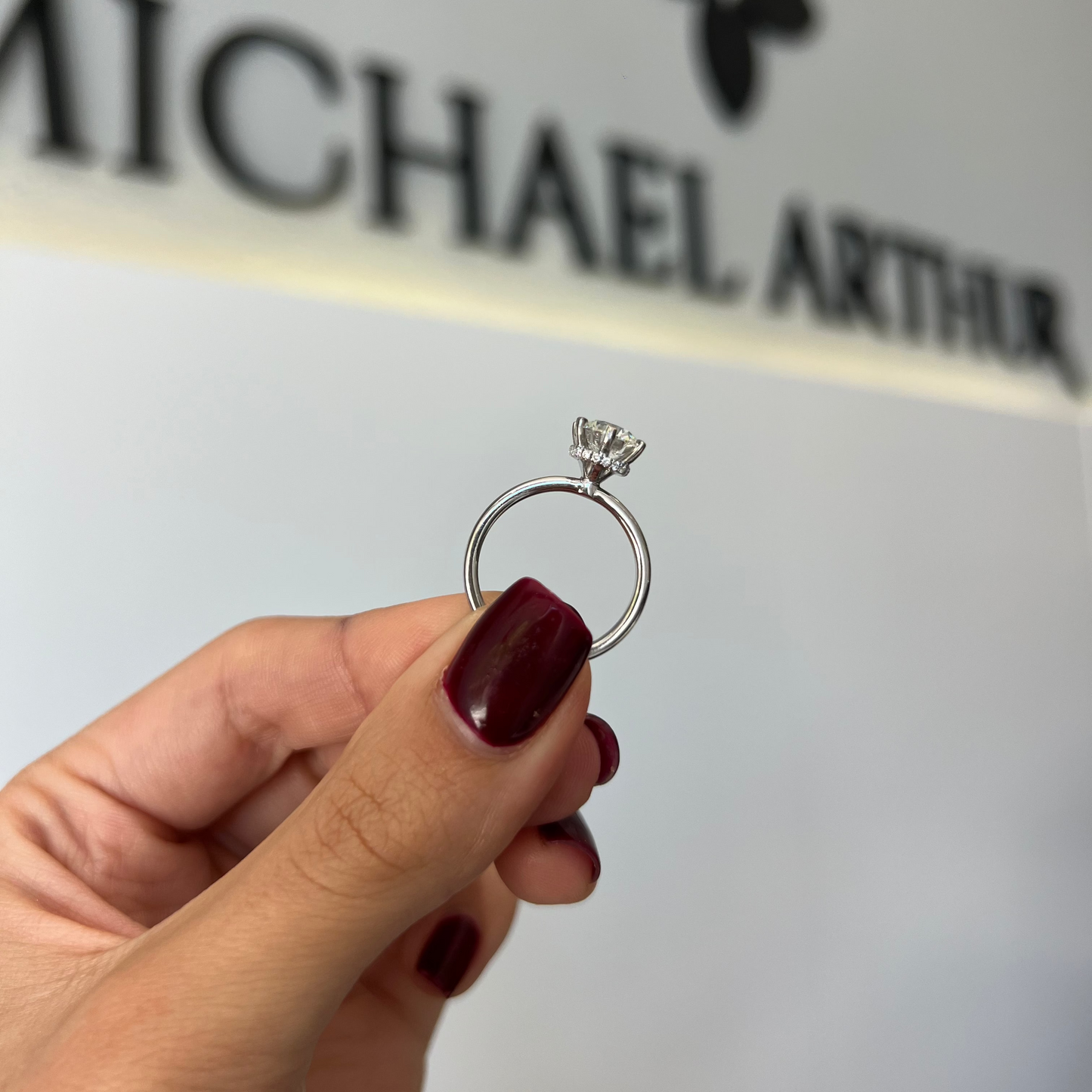 1.50ct Round Cut Lab Grown Lilly Design White Gold