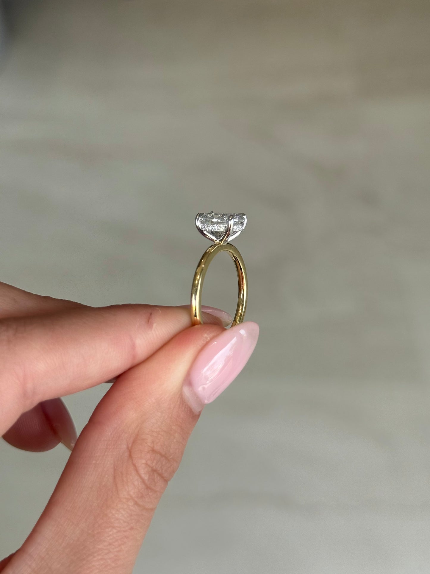 1.58ct Oval Cut Lab Grown Audrey Design Two-tone