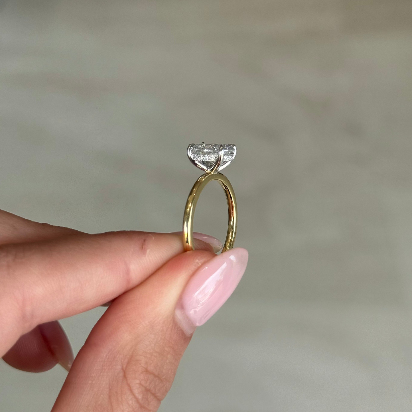 1.58ct Oval Cut Lab Grown Audrey Design Two-tone