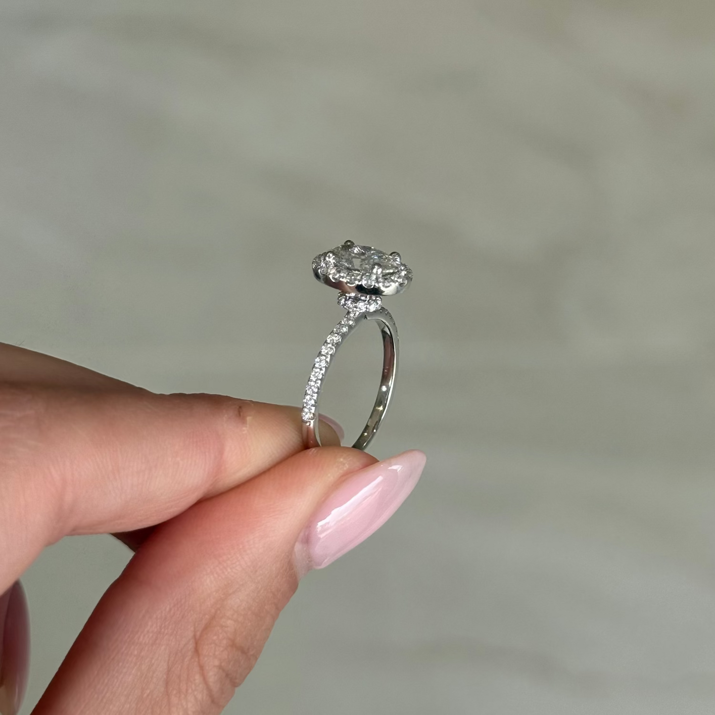 1.09ct Oval Cut Lab Grown Pissarro Design Platinum
