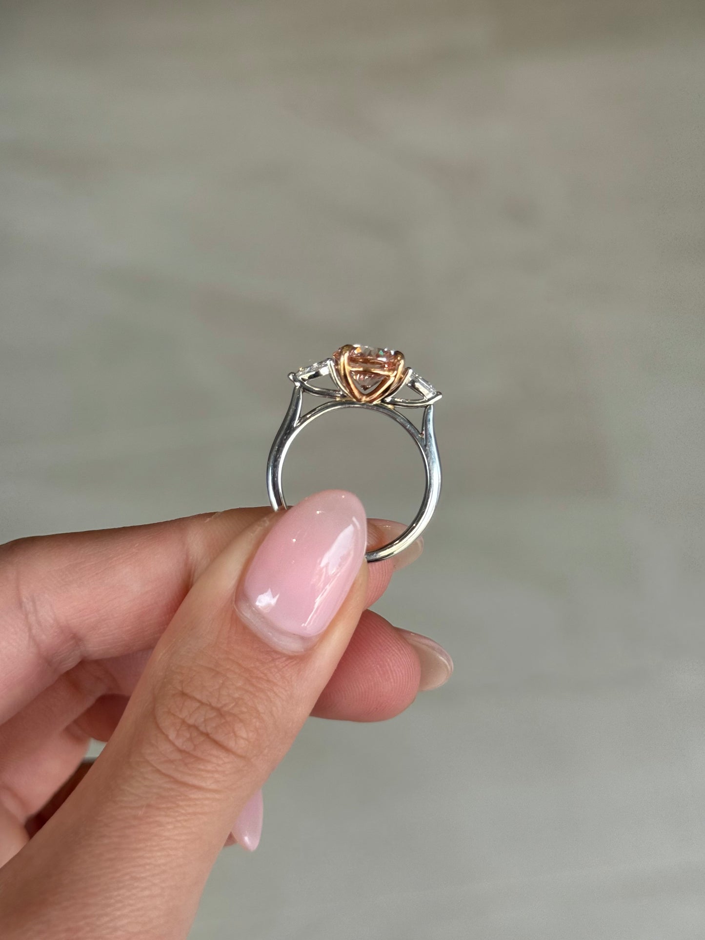 2.24ct Round Cut Lab Grown Alessia Design Platinum and Rose Gold