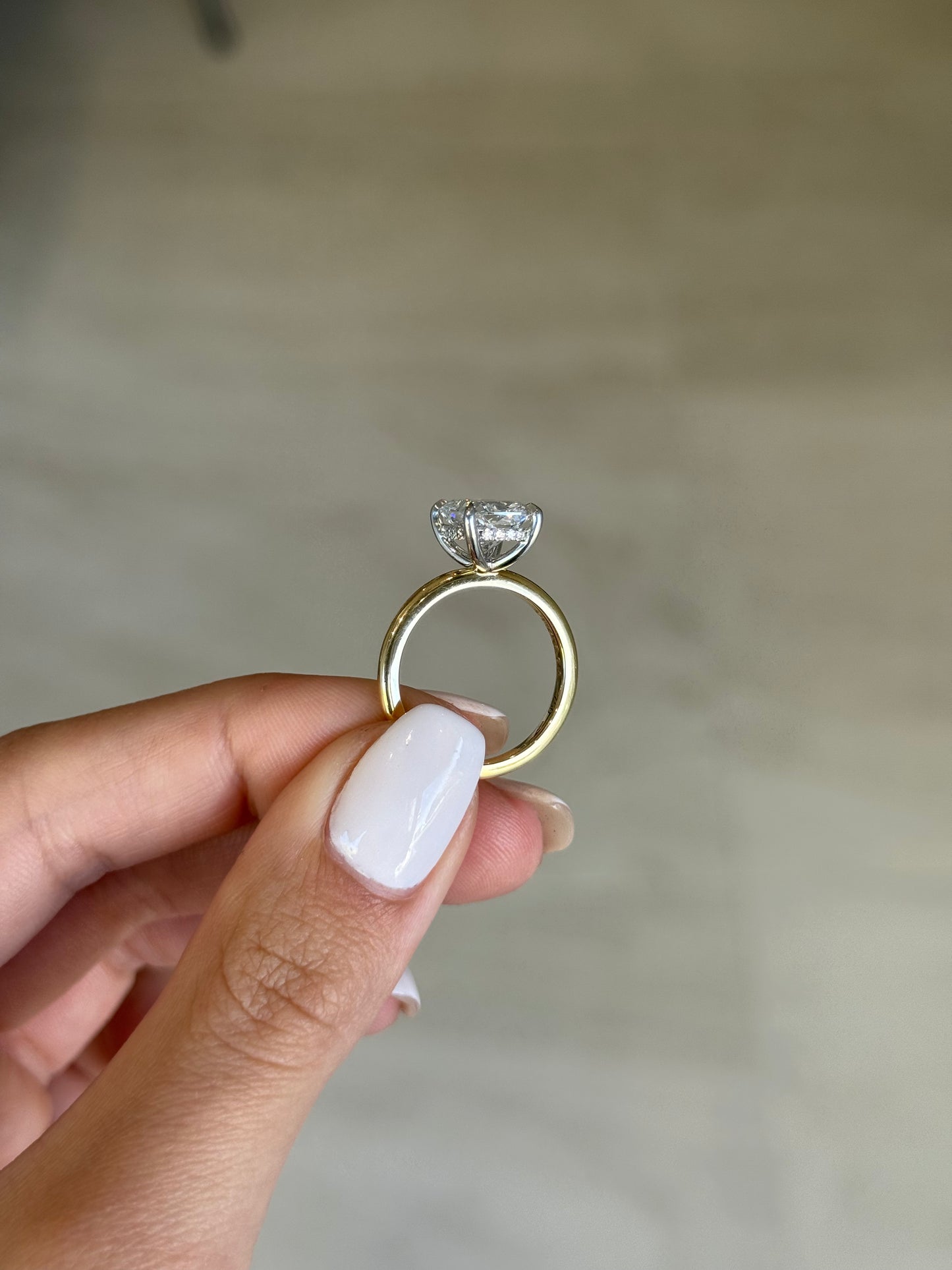 2.89ct Cushion Cut Lab Grown Audrey Design Two - tone