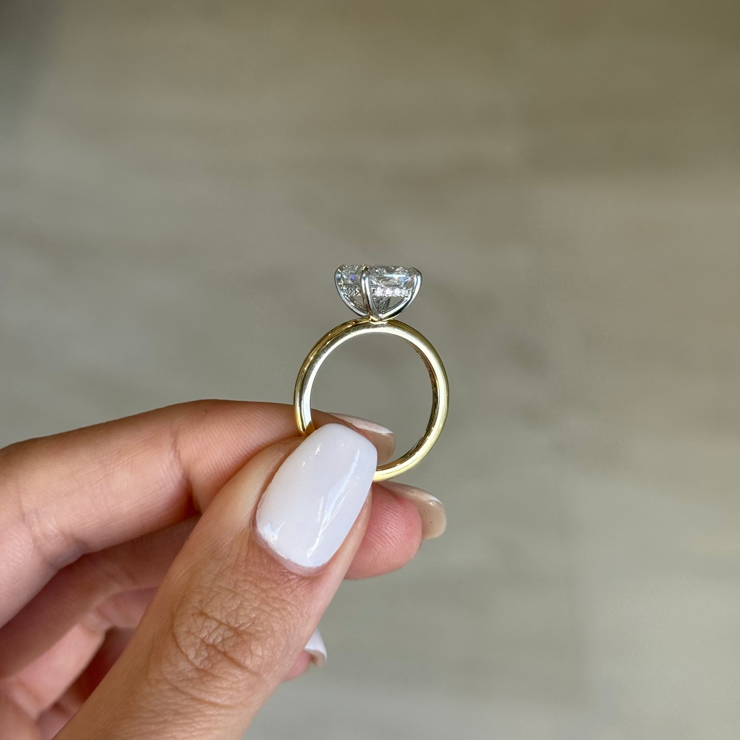2.89ct Cushion Cut Lab Grown Audrey Design Two - tone