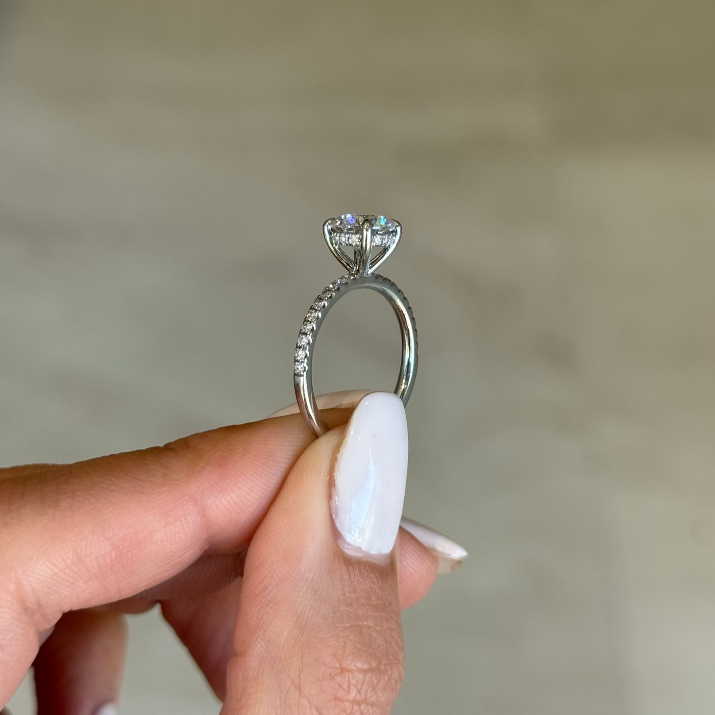 1.30ct Round Cut Natural Diamond Bassano Design Platinum