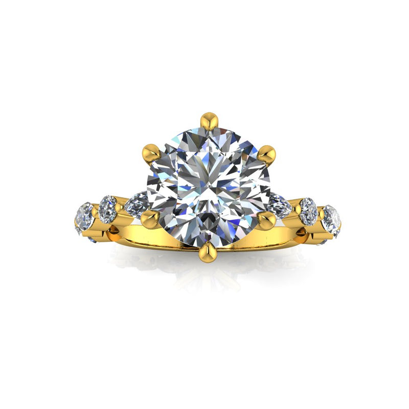 2.50ct Round Cut Lab Grown Ivy Design Yellow Gold