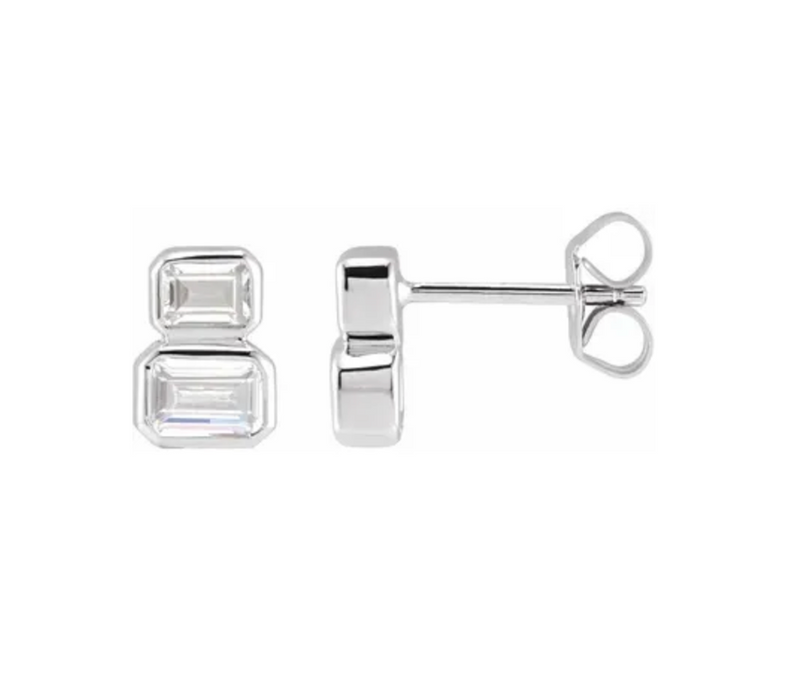 NATURAL 2-STONE Emerald Earrings