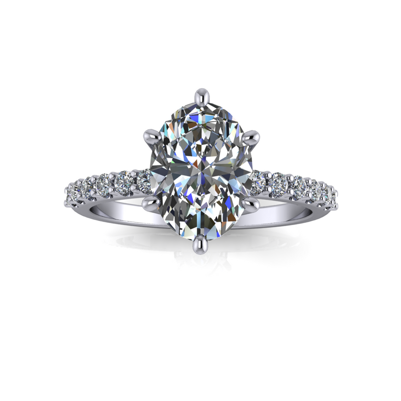 1.84ct Oval Cut Lab Grown Veneto Design Platinum