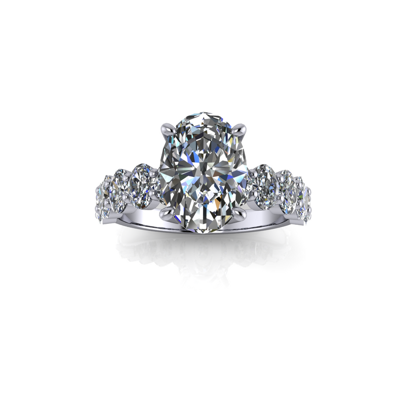 2.55ct Oval Cut Lab Grown Custom Charlet Design Platinum