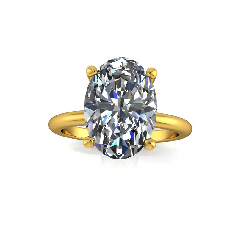 3.58ct Oval Cut Lab Grown Audrey Design Yellow Gold