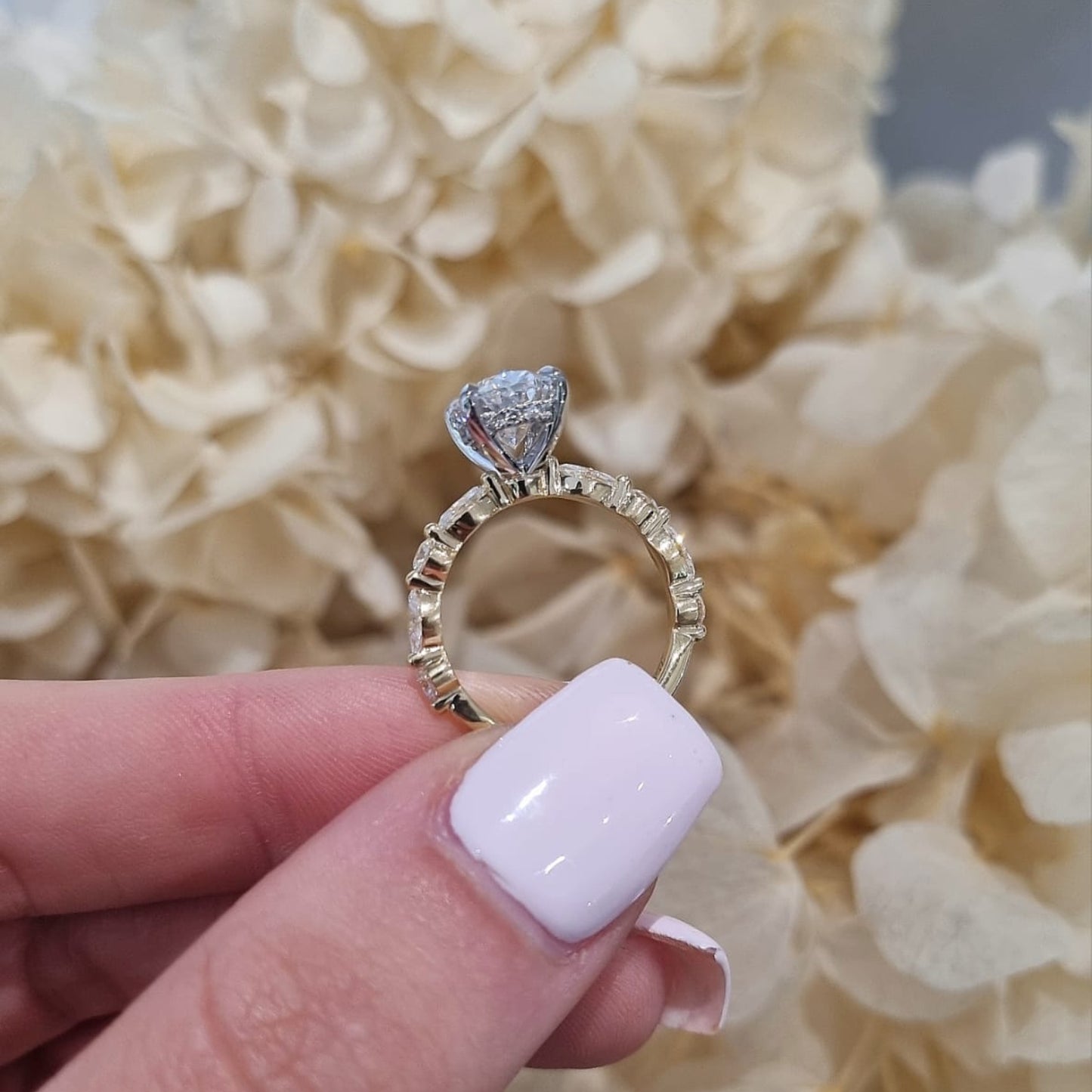 2.53ct Oval Cut Lab Grown Custom Ivy Design Two-tone