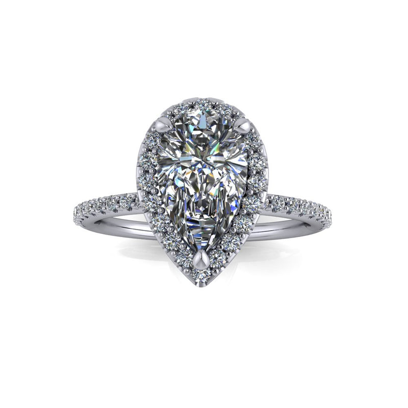 1.51ct Pear Cut Lab Grown Pissarro Design Platinum