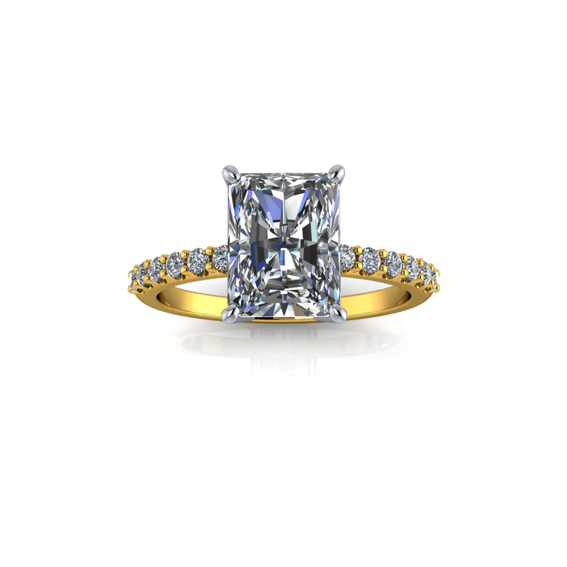 5.02ct Radiant Cut Lab Grown Bassano Design Two-tone