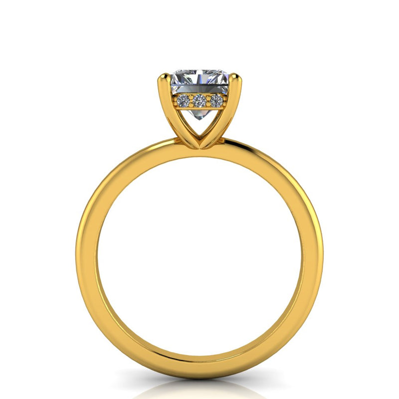 1.54ct Radiant Cut Lab Grown Audrey Design Yellow Gold