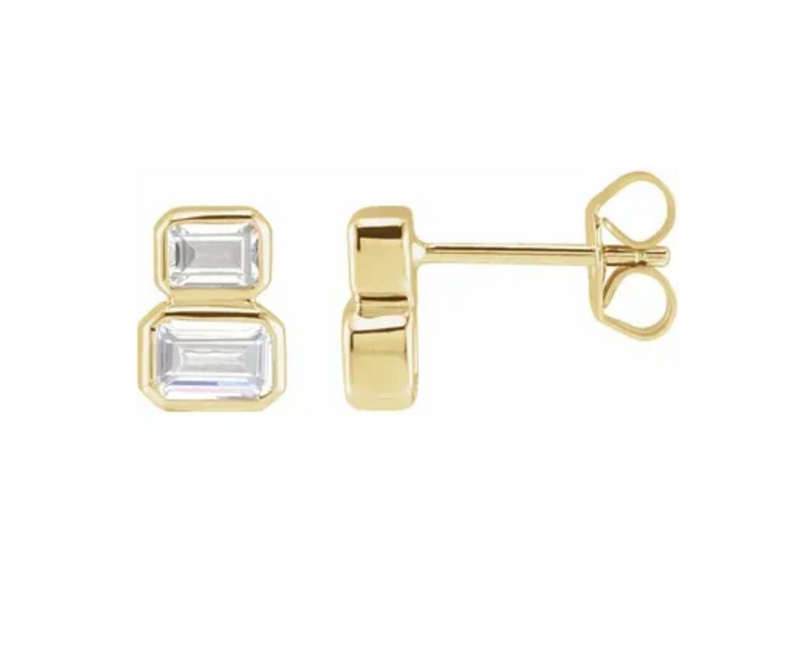 NATURAL 2-STONE Emerald Earrings