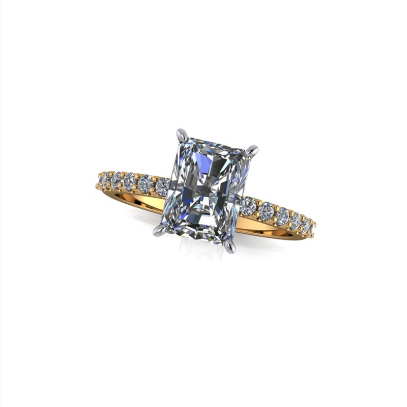 2.56ct Radiant Cut Lab Grown Bassano Design Two-tone
