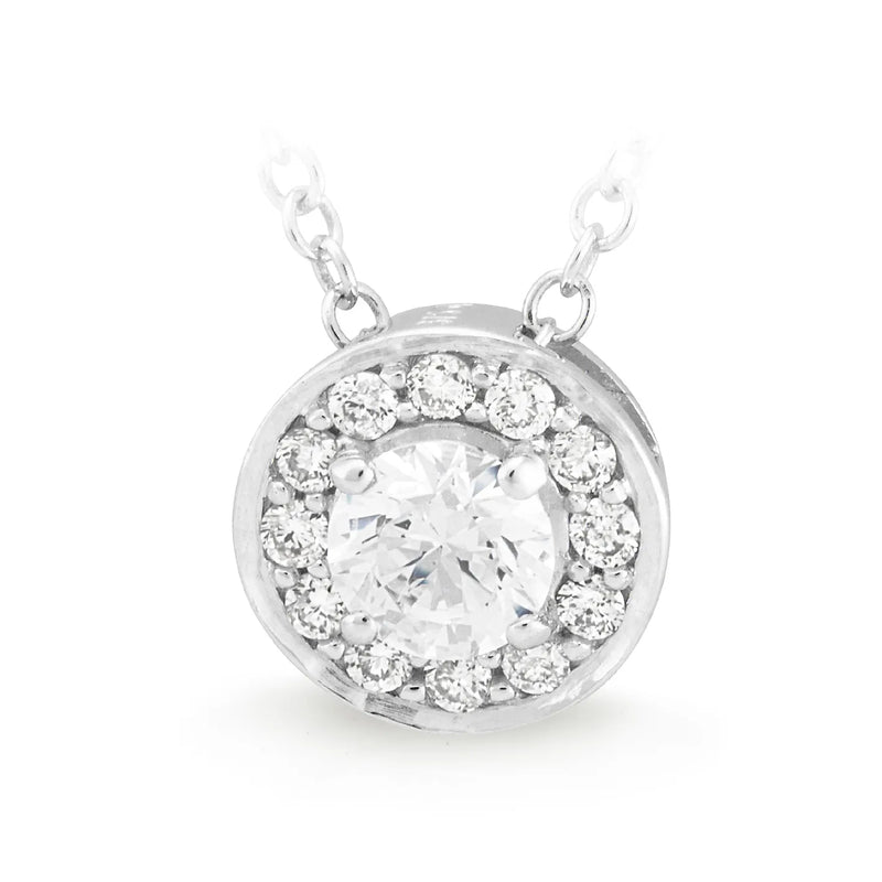 Small Diamond Claw/Bead Set Pendant