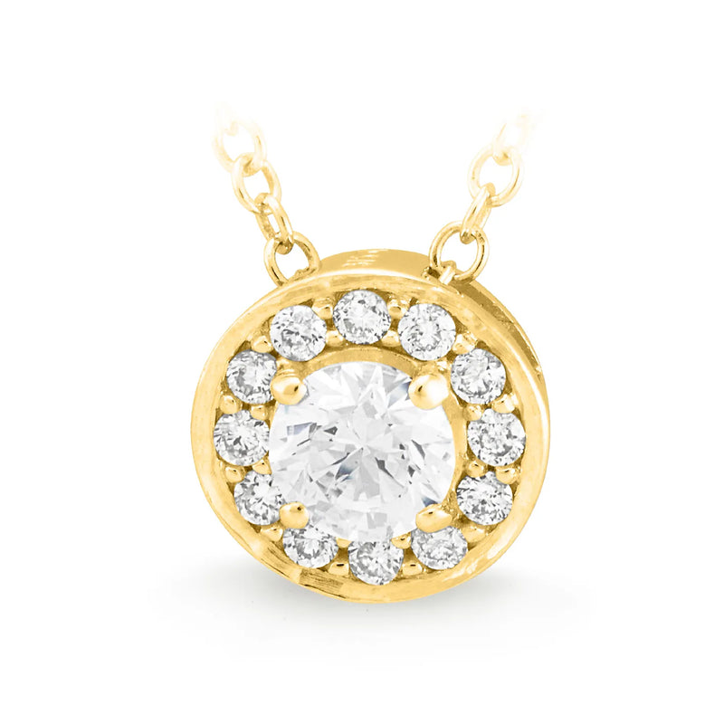 Small Diamond Claw/Bead Set Pendant