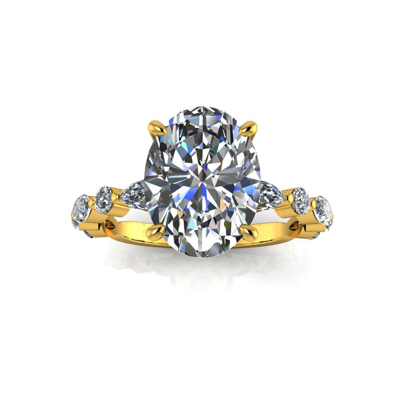 3.02ct Oval Cut Lab Grown Electra Design Yellow Gold