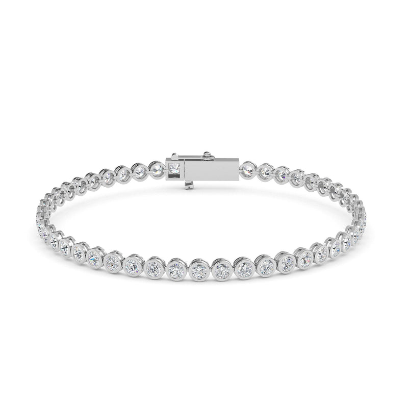 Lab Grown 3.50ct Bezel Set Diamond Tennis Bracelet