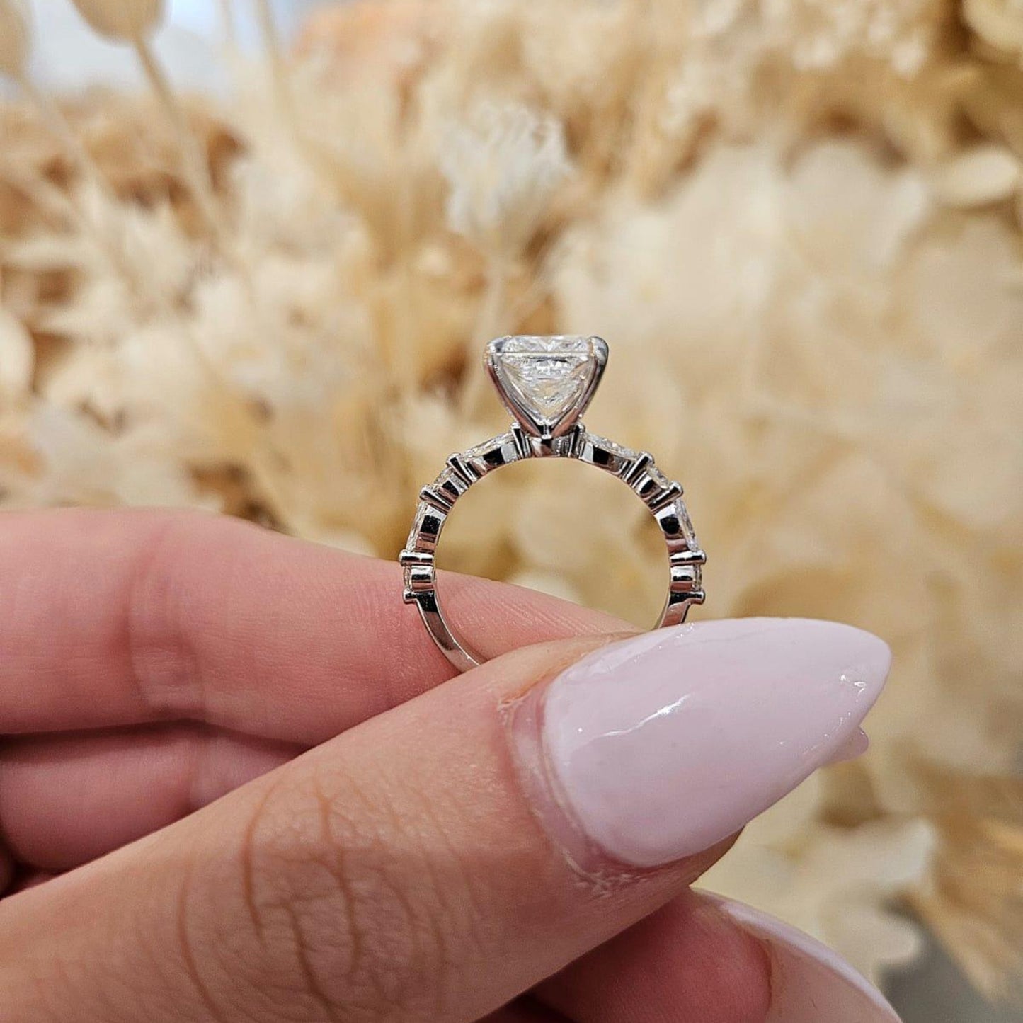 2.05ct Princess cut Lab Grown Ivy Design White Gold - Michael Arthur Diamonds